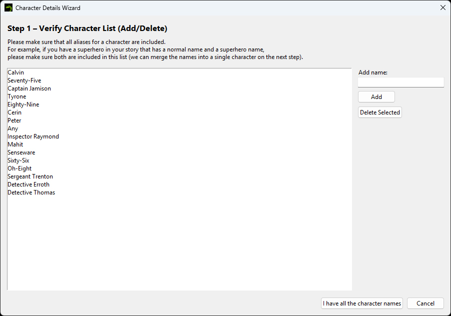 WritingViper finds your characters